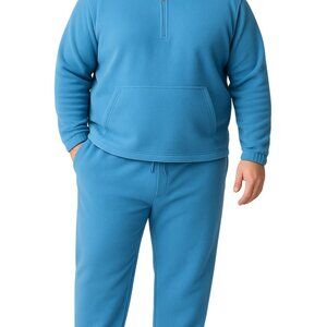 Men's Big & Tall Fleece Set 4XL Pullover + Sweatpants Set